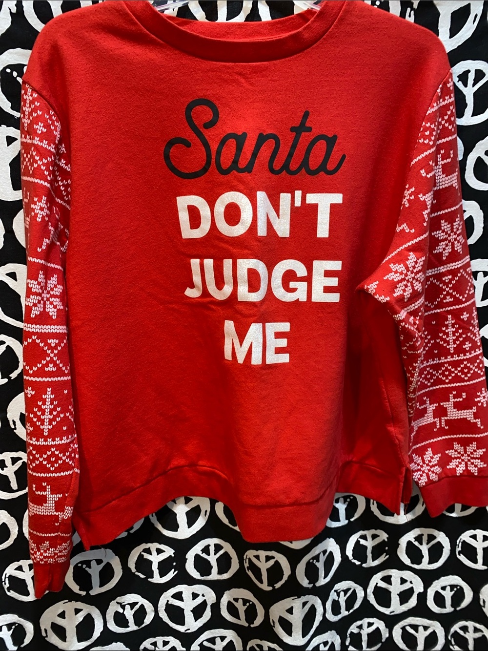 CHRISTMAS SWEATSHIRT RED LONG SLEEVE SZ XXXL GRAPHICS